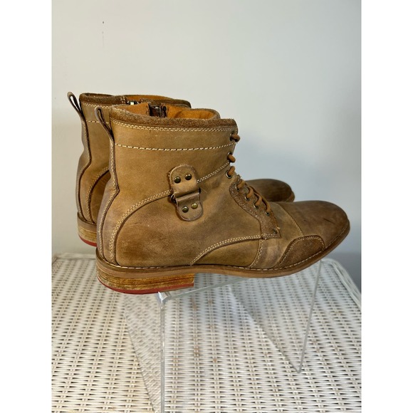 Steve Maddens Men’s Ranter Combat Boot Size 10.5 Tan Contrast - Picture 4 of 12